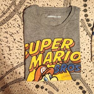 Super Mario Bros. T-shirt, adult medium, men's, gray Nintendo, Since '85